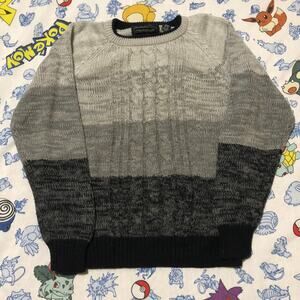 Vintage 90s Campus Grey Acrylic Sweater